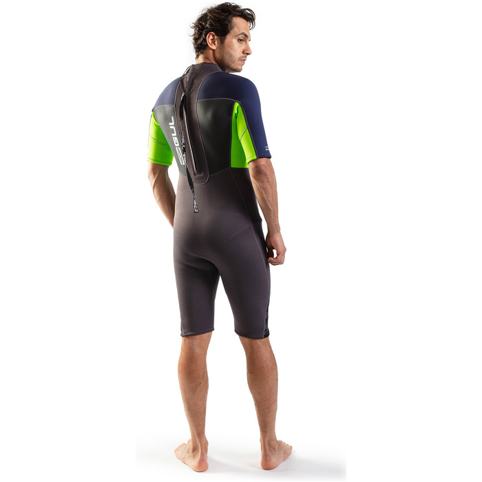 2024 Gul Mens Response 3/2mm Back Zip Shorty Wetsuit RE3319-C1 - Grey / Sulphur